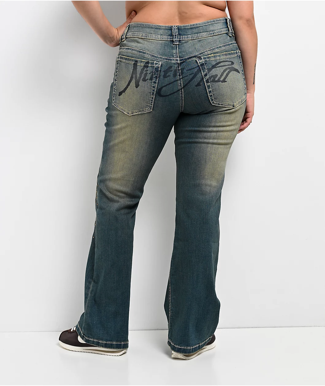 Ninth Hall Alyssia Nailheads Blue Wash Bootcut Jeans - Image 2
