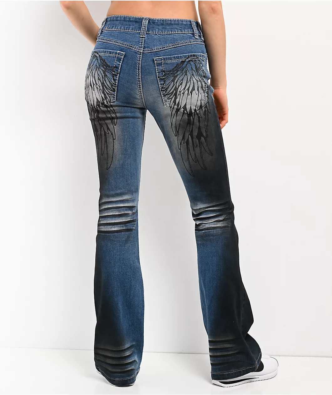 Ninth Hall Alyssia Wings Rider Light Blue Wash Mid Rise Bootcut Jeans - Image 2