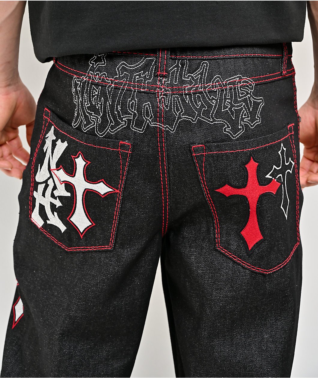 Ninth Hall Ambush Crosses Black Raw Denim Jeans - Image 2