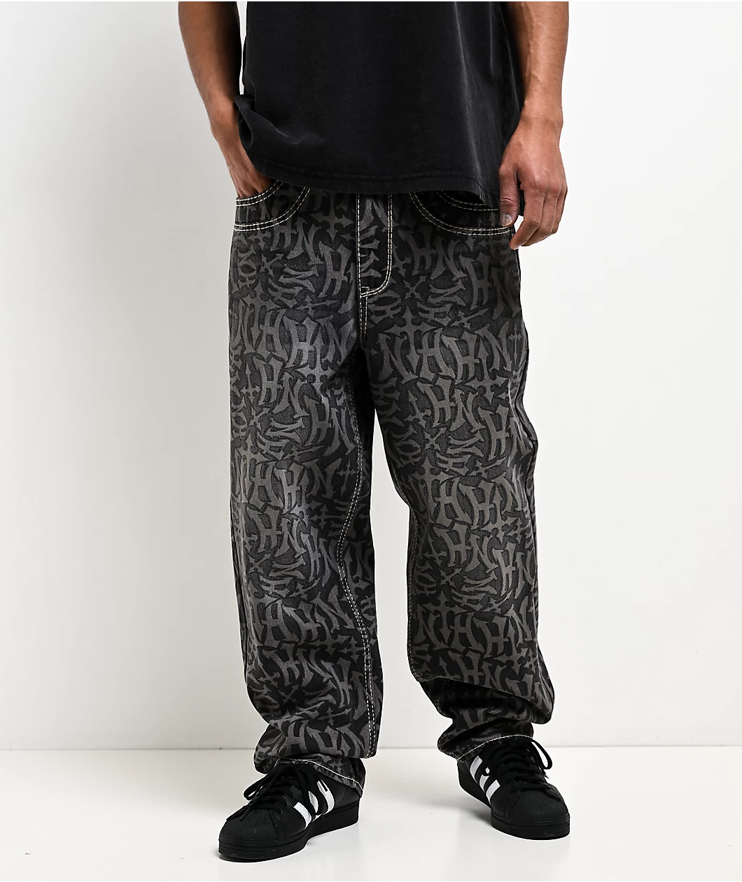 Ninth Hall Ambush Marked Up Black Wash Jeans