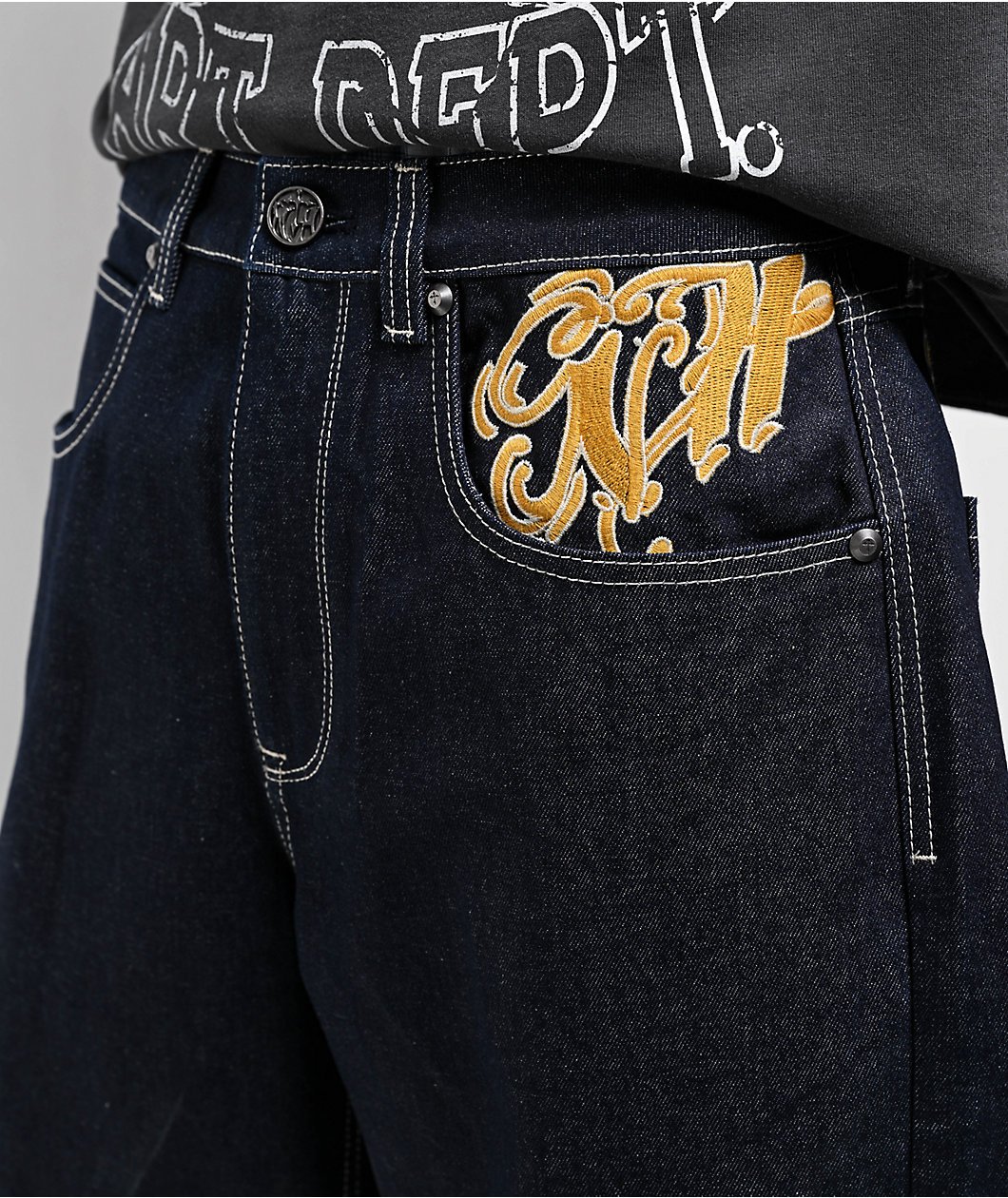 Ninth Hall Ambush Tiger Raw Indigo Loose Fit Jeans - Image 2