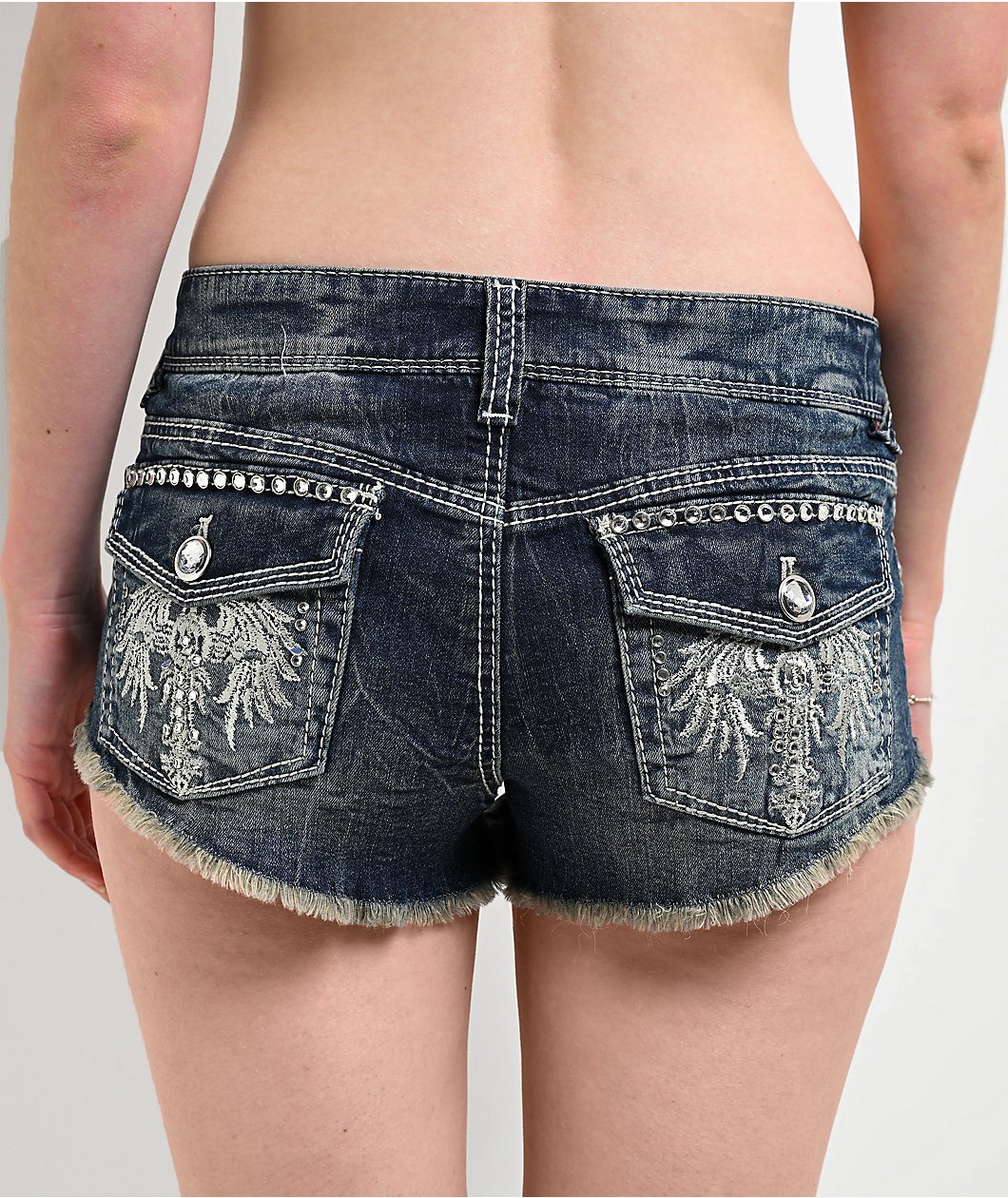 Ninth Hall Amiyah Blue Wash Denim Shorts - Image 2