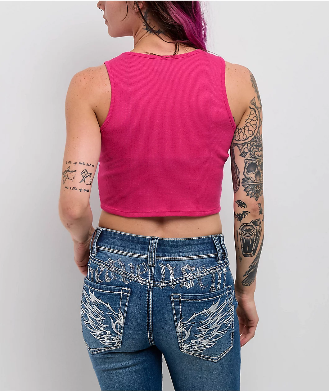 Ninth Hall Ashlee Heaven Pink Crop Tank Top - Image 2