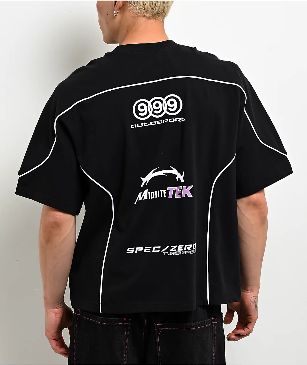 Ninth Hall Criminal Jersey Black Crop T-Shirt - Image 2