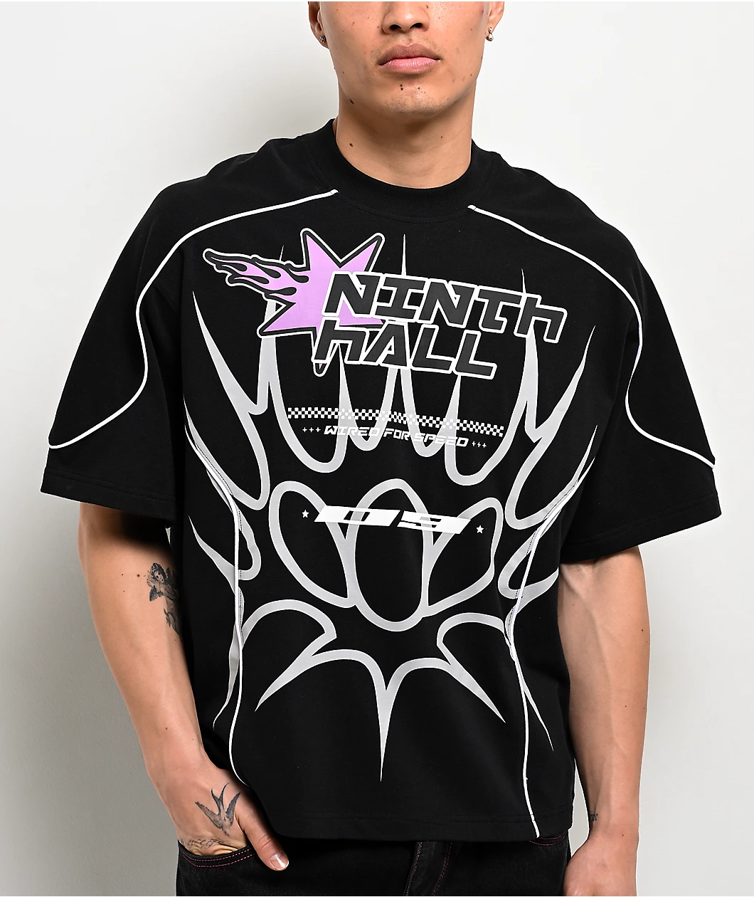 Ninth Hall Criminal Jersey Black Crop T-Shirt
