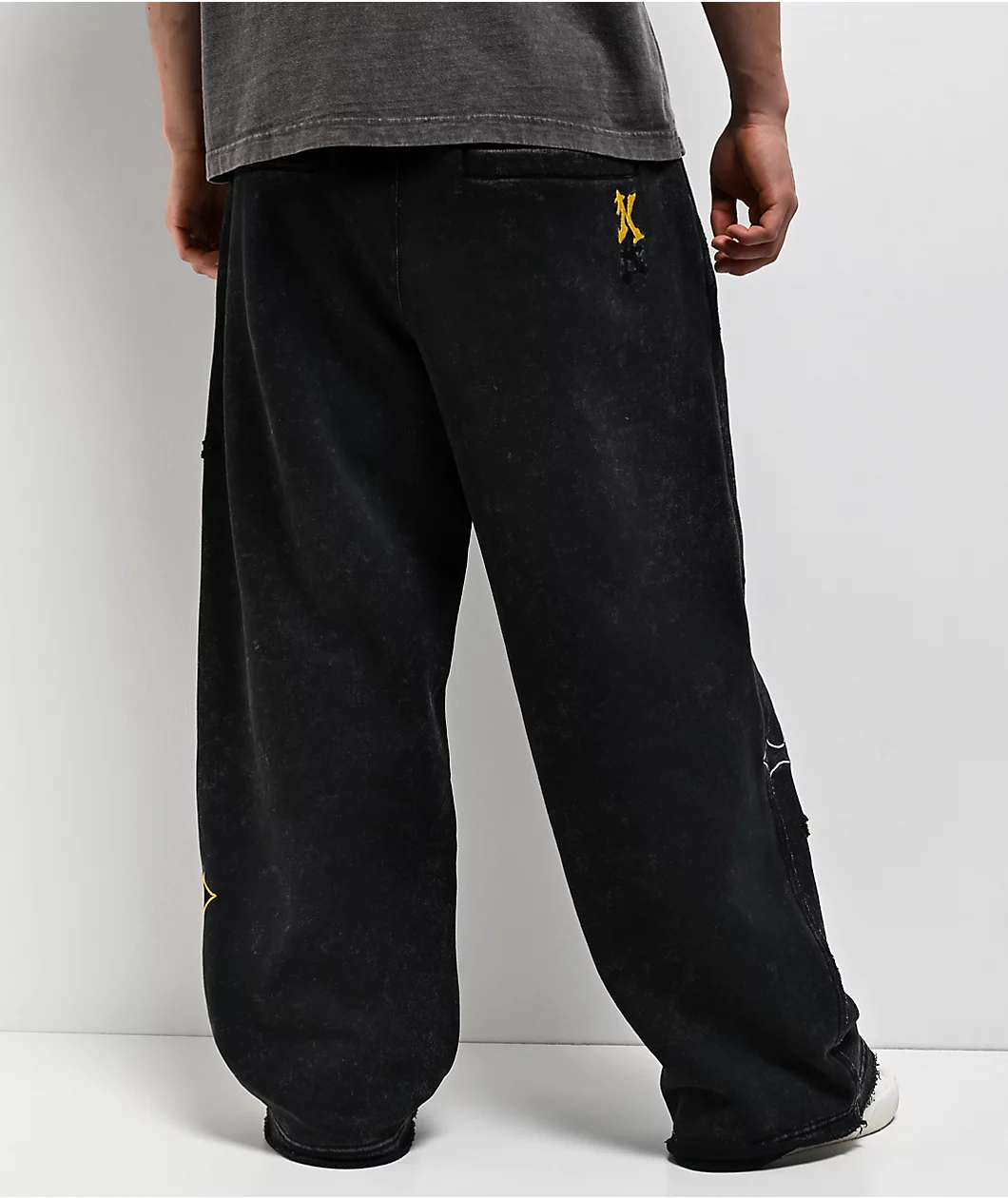 Ninth Hall Crosses Black Wash Baggy Sweatpants - Image 2