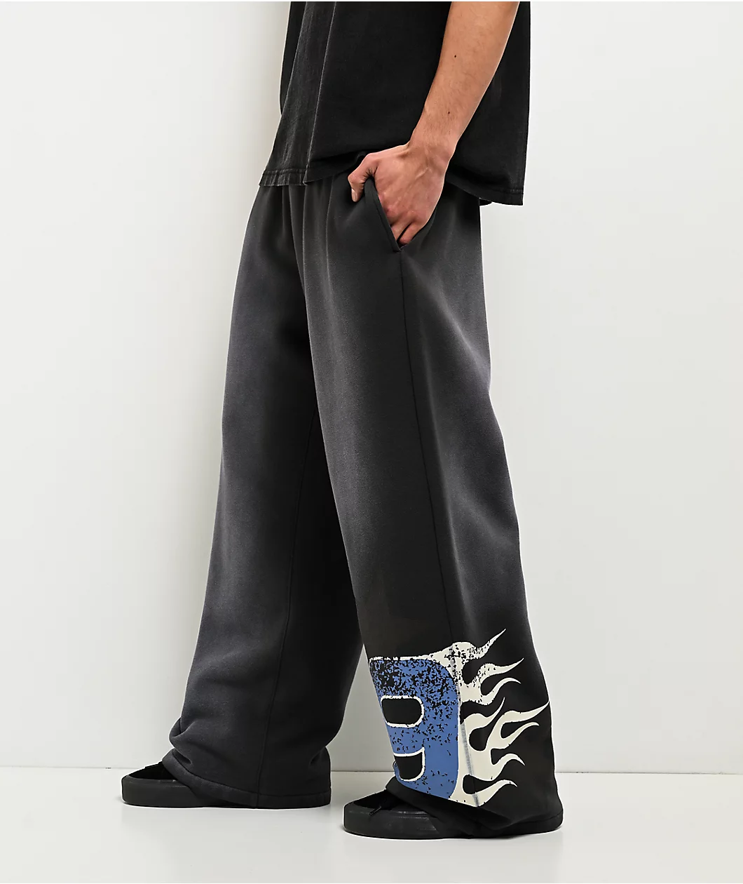 Ninth Hall False Start Grey Wash Baggy Sweatpants - Image 2