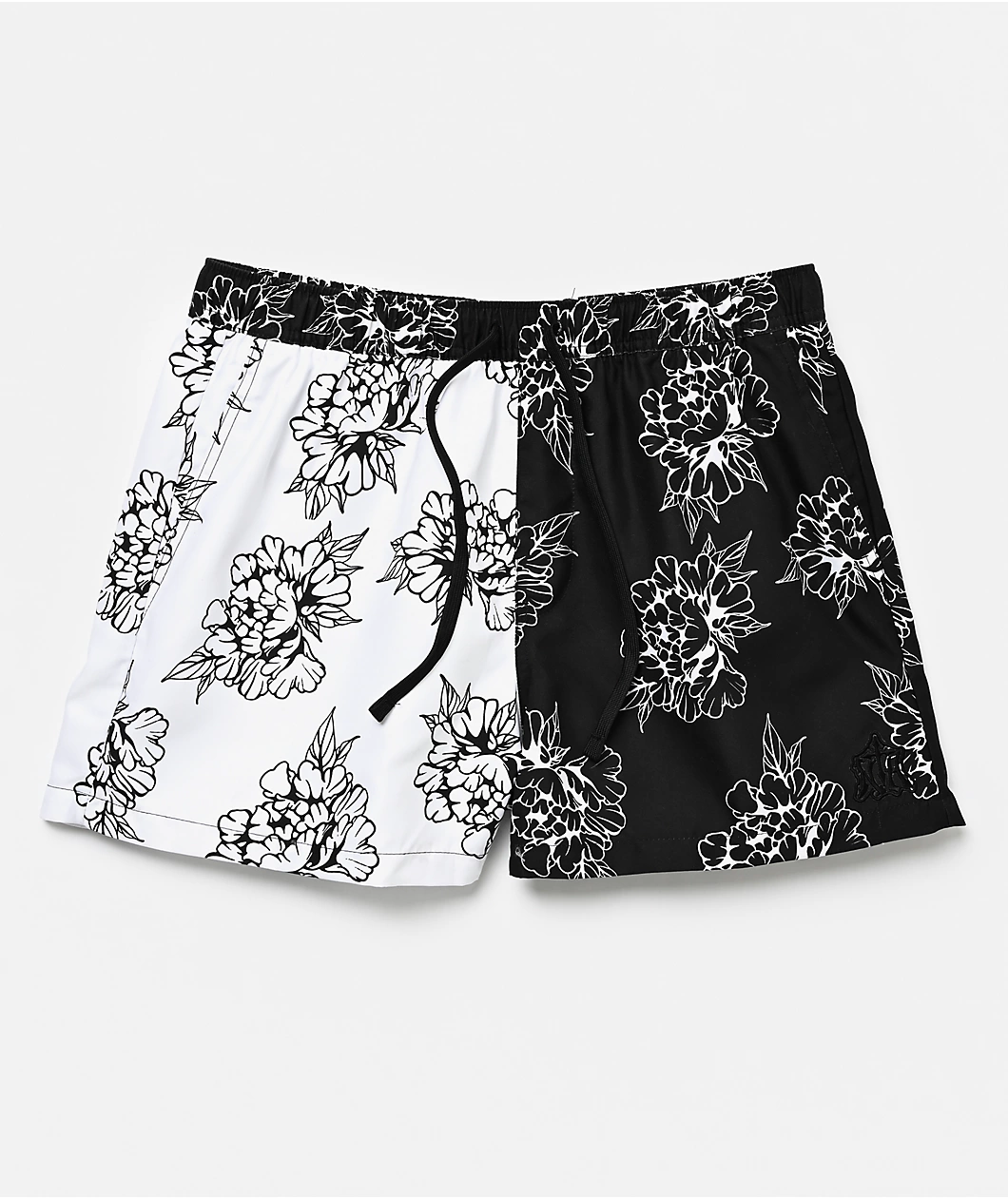 Ninth Hall Flower Split Black & White Board Shorts - Image 2