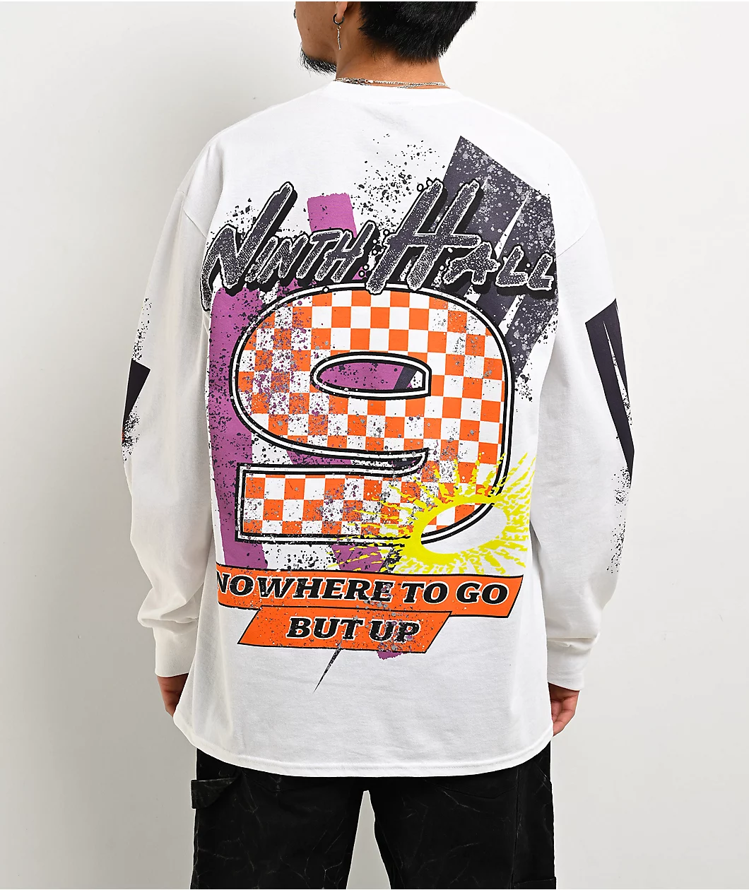 Ninth Hall Full Throttle White Long Sleeve T-Shirt - Image 2