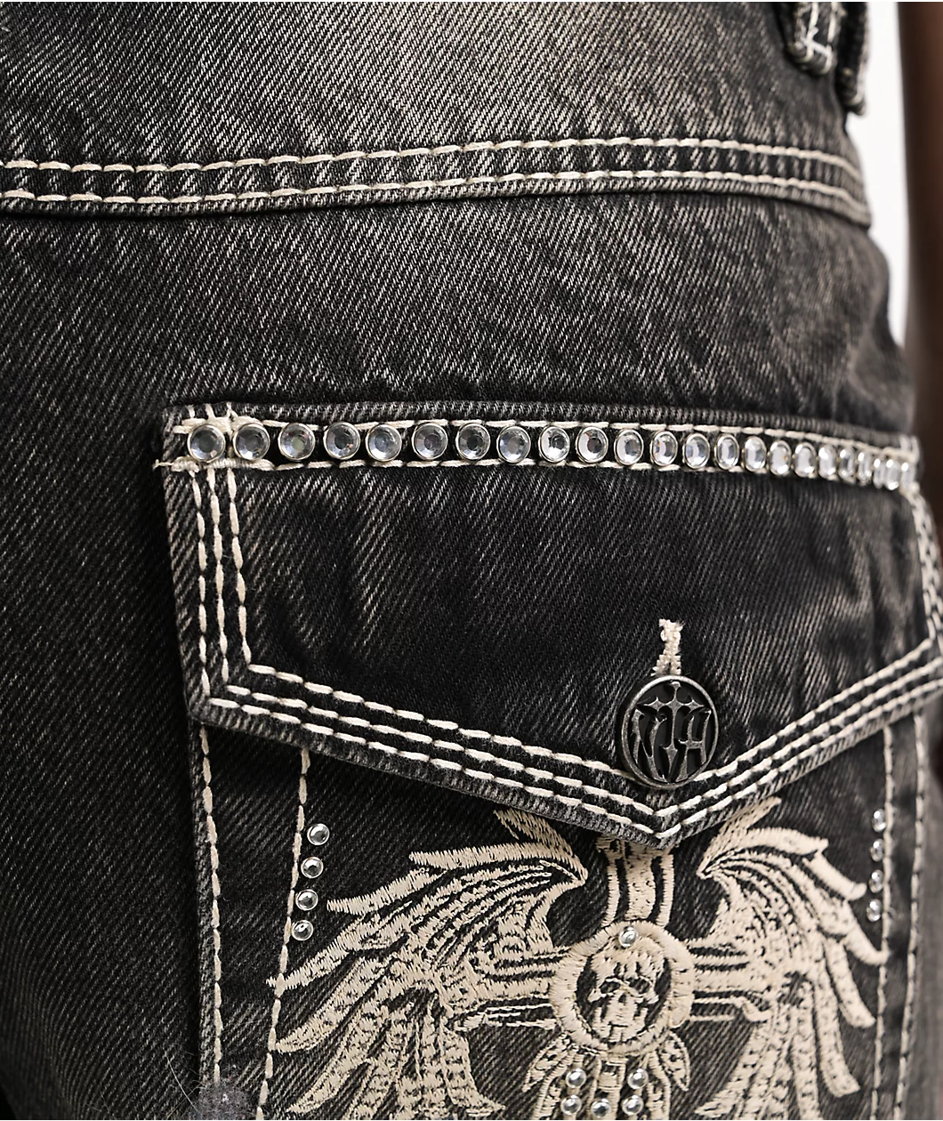 Ninth Hall Idle Chapel Black Wash Straight Leg Jeans - Image 2