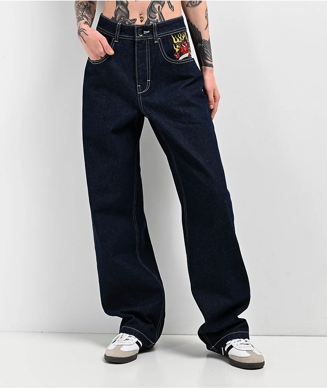 Ninth Hall Idle Rinse Blue Straight Leg Denim Jeans - Image 2