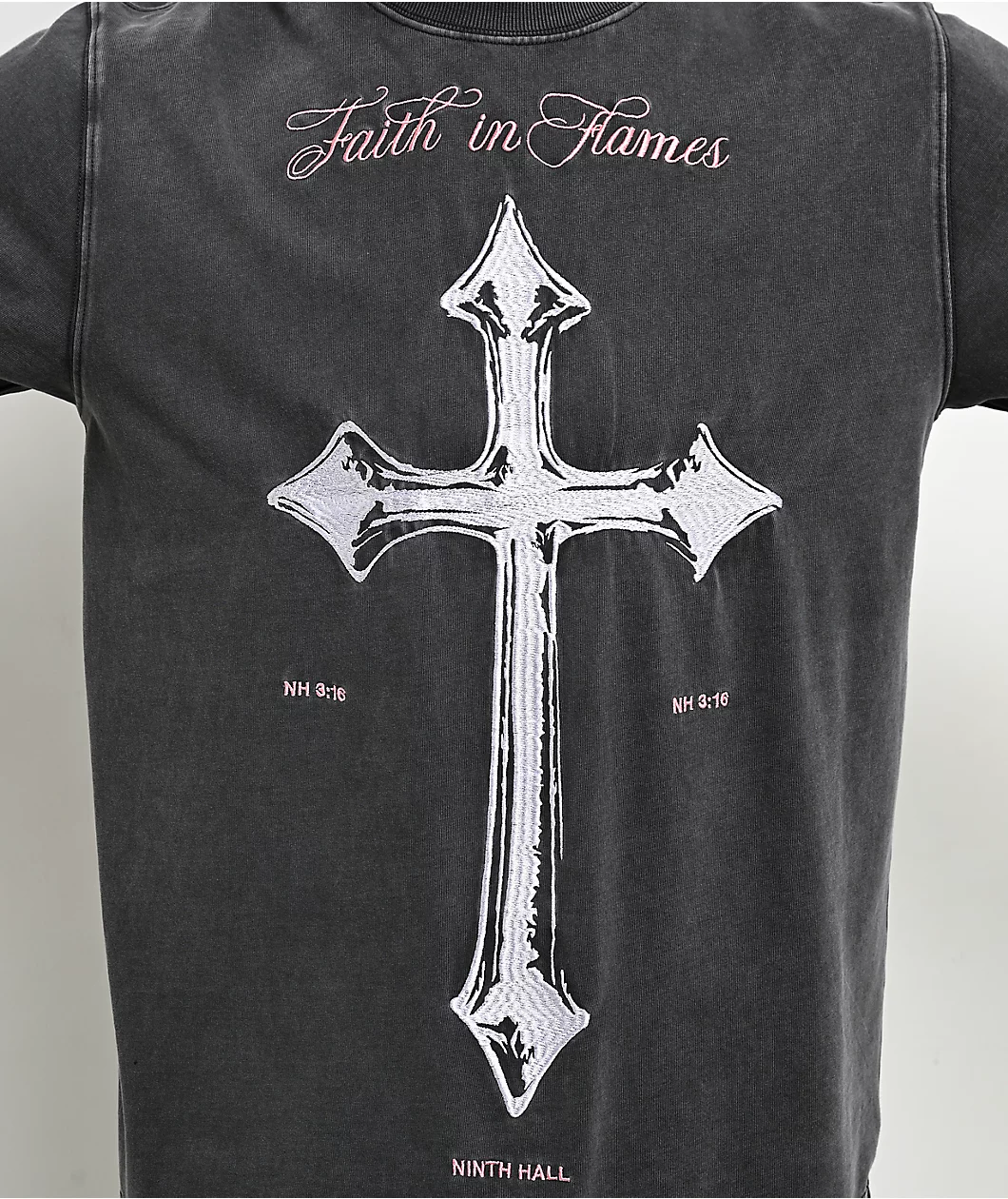 Ninth Hall In Flames Charcoal Wash T-Shirt - Image 2