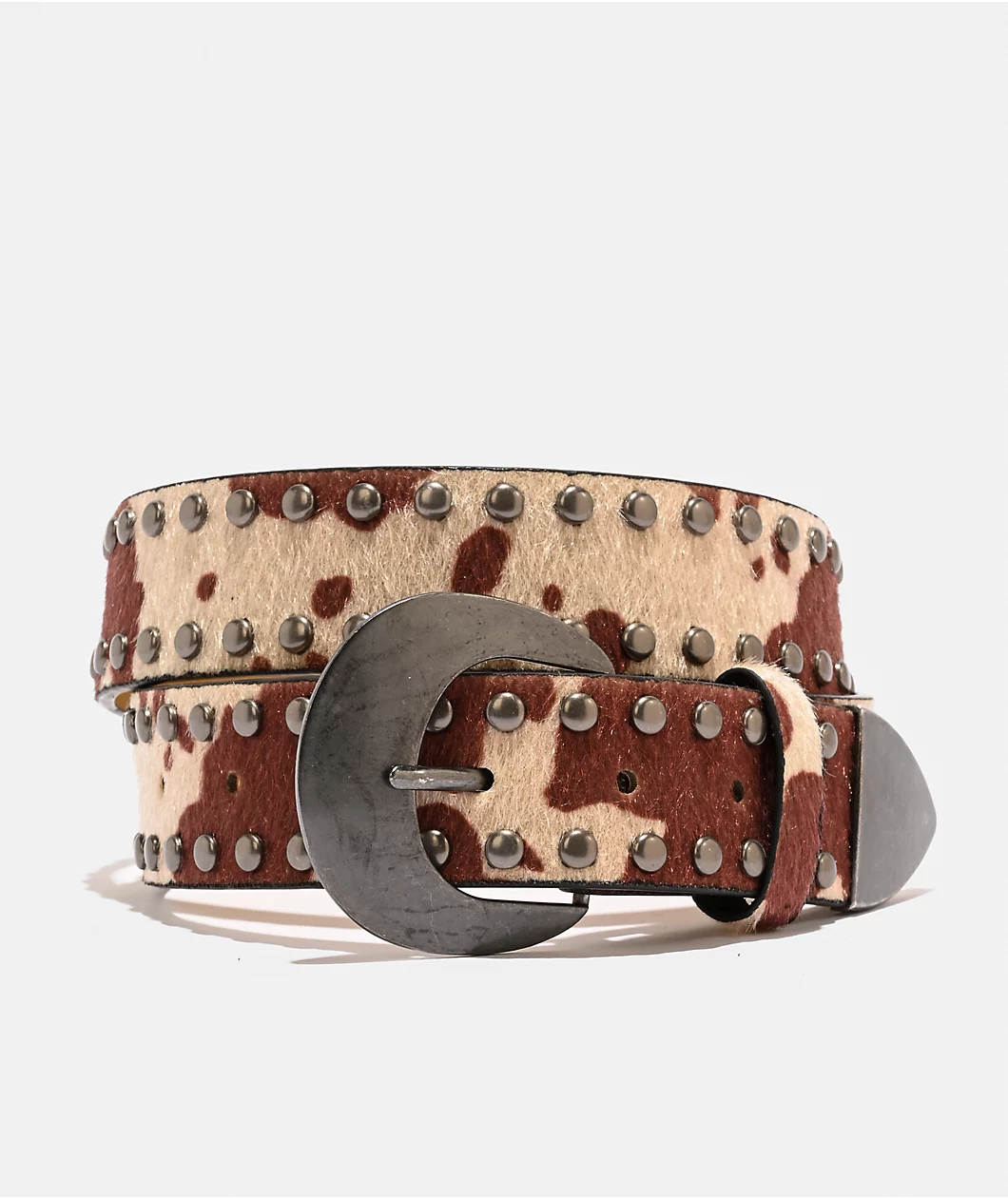 Ninth Hall Jude Western Cow Print Belt 403180 front US