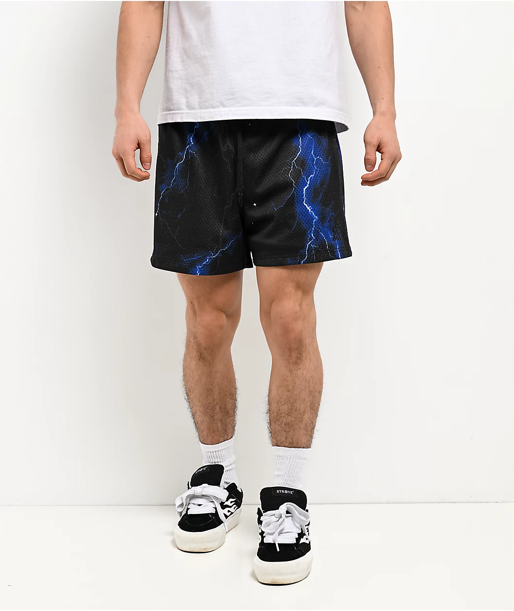Ninth Hall Lightning Black Mesh Shorts
