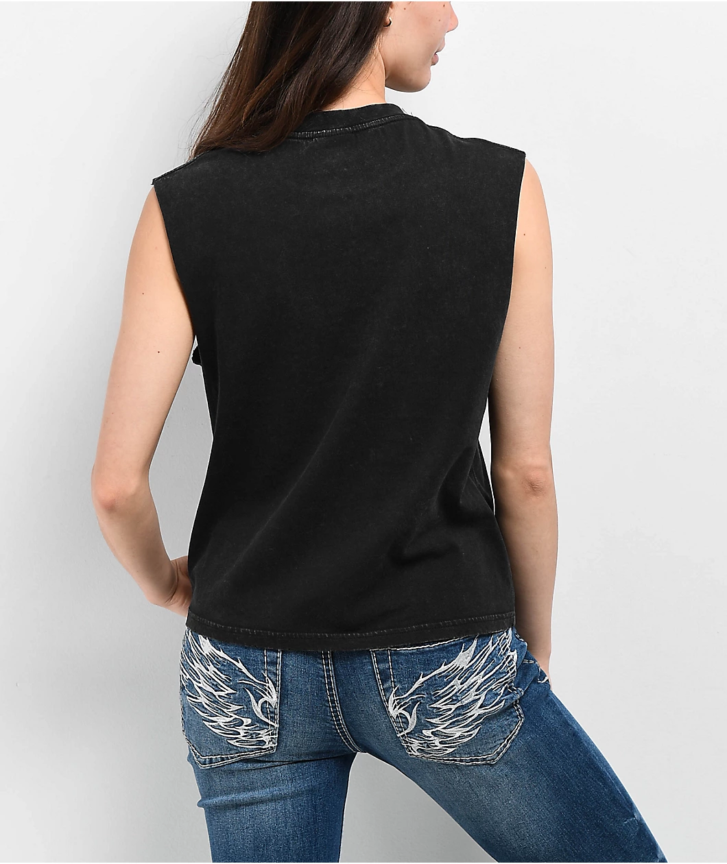 Ninth Hall Mattie Skeleton Black Wash Tank Top - Image 2