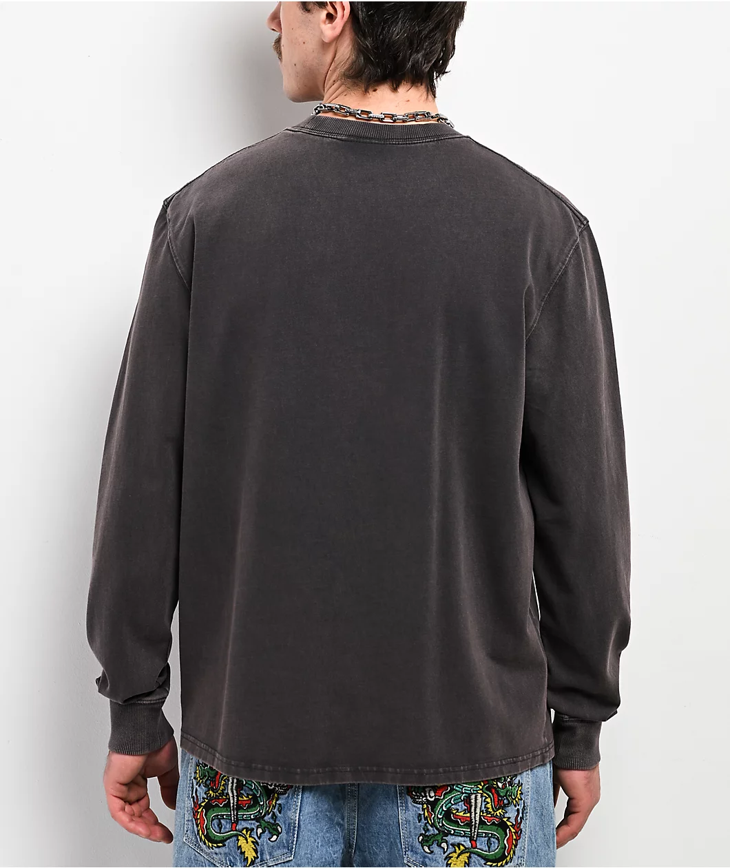 Ninth Hall Nightcrawler Black Wash Long Sleeve T Shirt 403574 back US 1