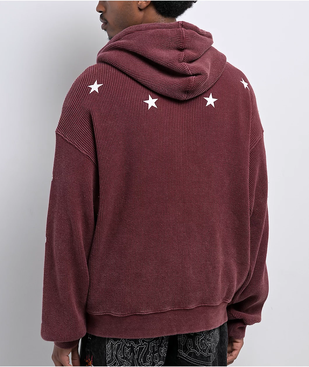 Ninth Hall Pillars Red Thermal Zip Hoodie - Image 2