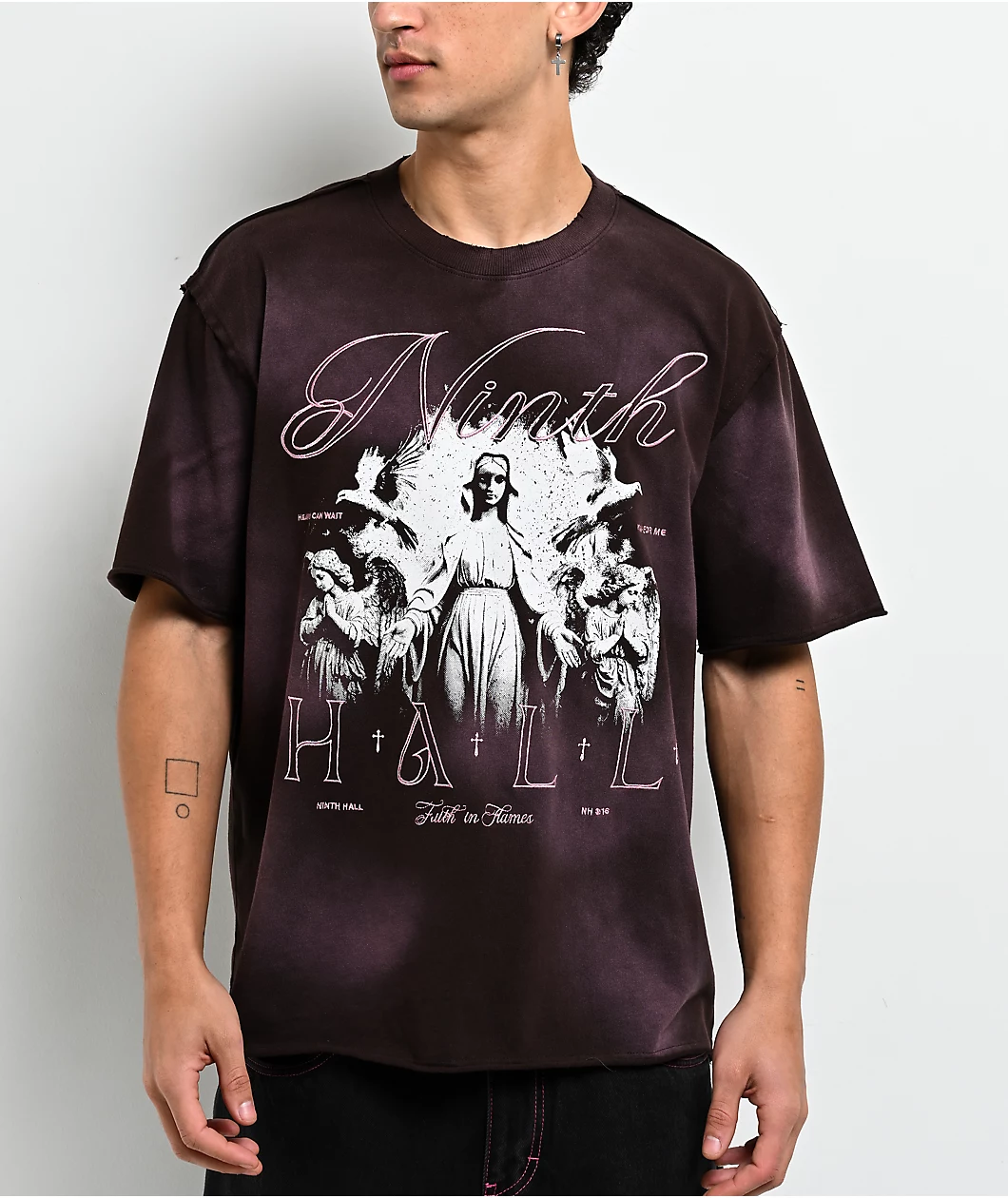 Ninth Hall Requiem Brown Wash Boxy T-Shirt