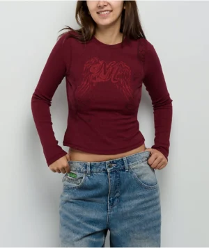 Ninth Hall Selma Red Thermal Long Sleeve T-Shirt
