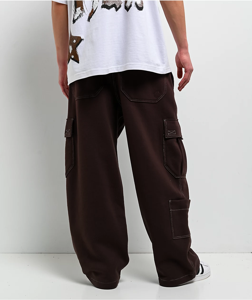 Ninth Hall Stash Brown Baggy Cargo Sweatpants - Image 2