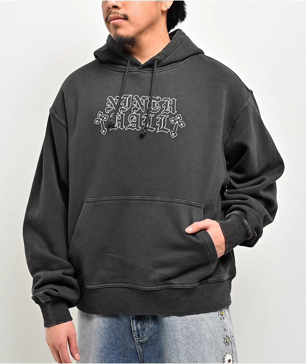 Ninth Hall Tone Def Charcoal Wash Hoodie - Image 2