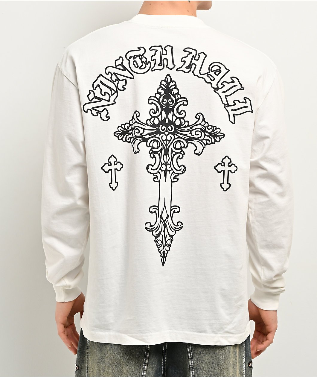 Ninth Hall Tone Def White Long Sleeve T Shirt 411665 back US