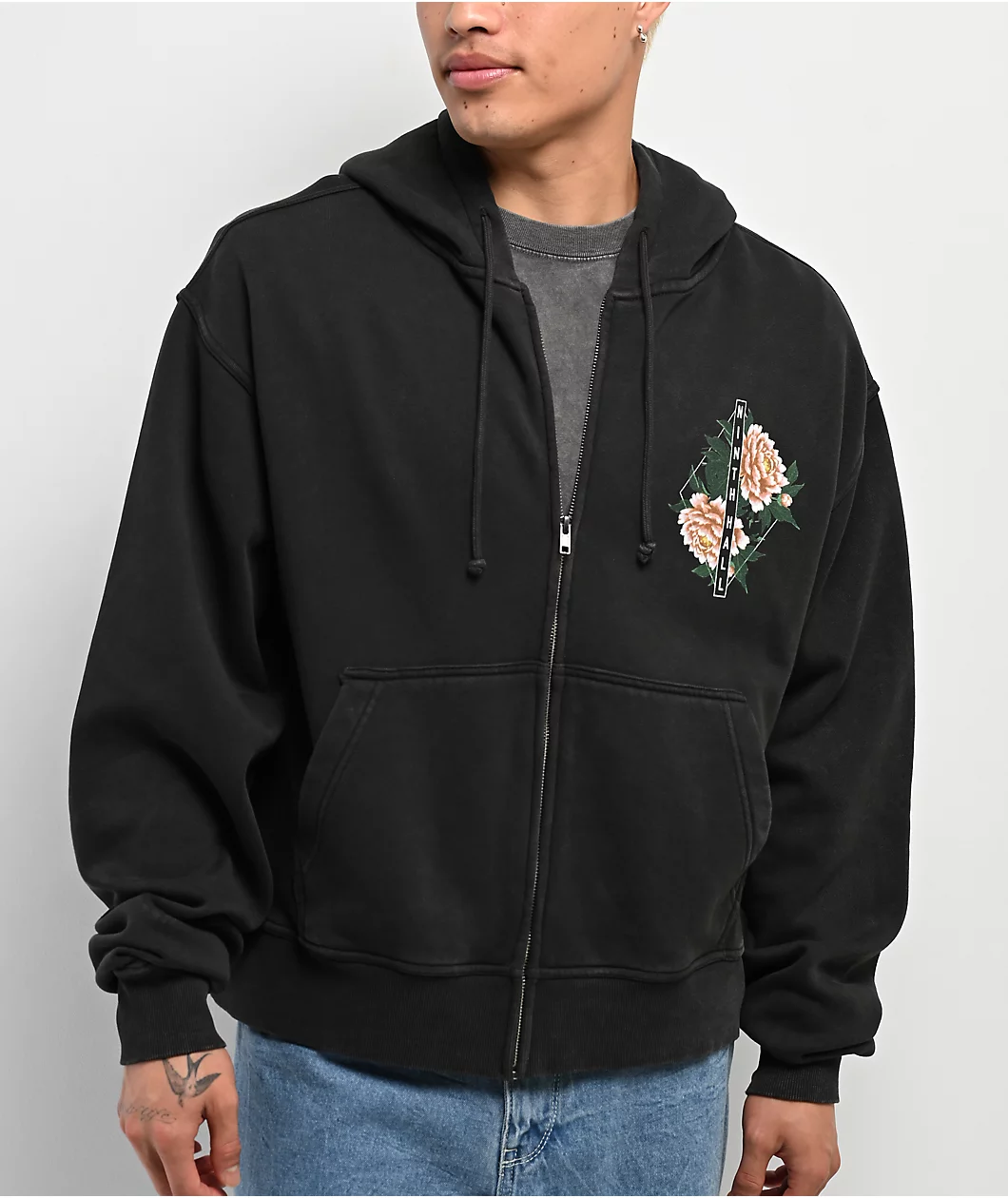 Ninth Hall Venom Black Wash Zip Hoodie - Image 2