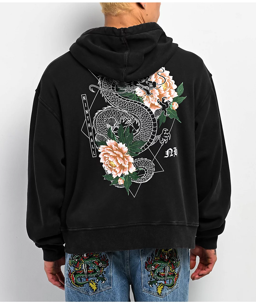 Ninth Hall Venom Black Wash Zip Hoodie