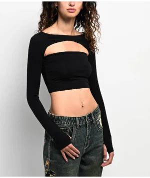 Ninth Hall Winona Bolero Black Shrug Tube Top Set