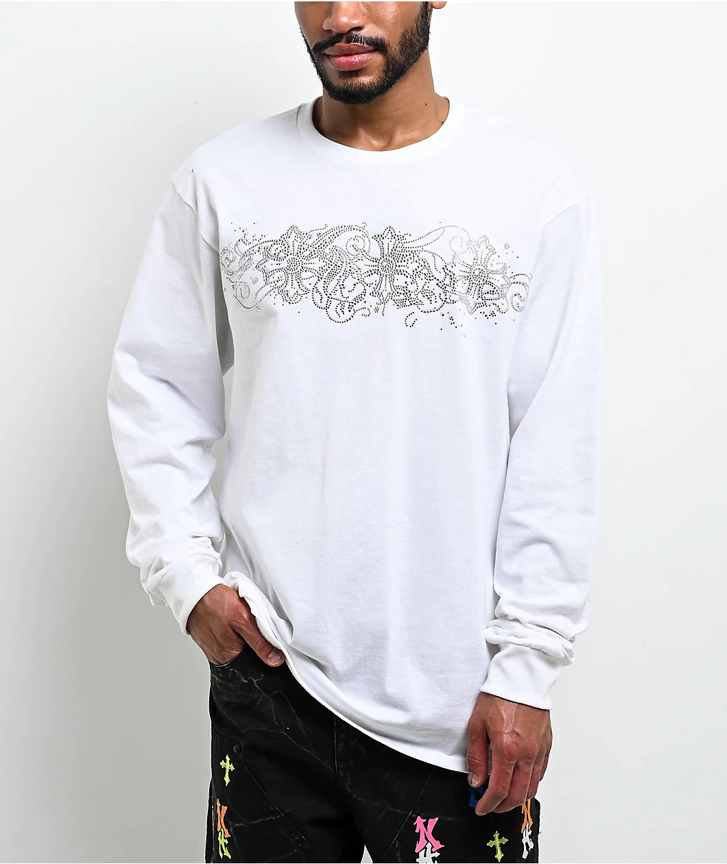 Ninth Hall Y2K Rival White Long Sleeve T Shirt 411666 back US